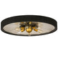 Meyda Lighting Tennessee 36" 6-Light Costello Black Flush Mount Light With Mirror Shade Glass