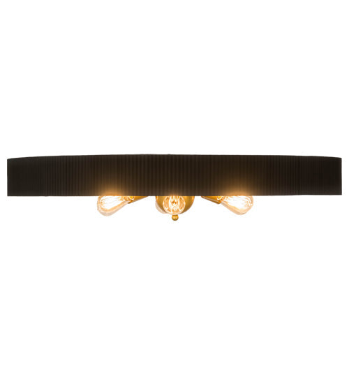 Meyda Lighting Tennessee 36" 6-Light Costello Black Flush Mount Light With Mirror Shade Glass