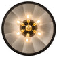 Meyda Lighting Tennessee 36" 6-Light Costello Black Flush Mount Light With Mirror Shade Glass