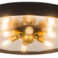 Meyda Lighting Tennessee 36" 6-Light Costello Black Flush Mount Light With Mirror Shade Glass