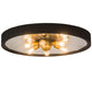 Meyda Lighting Tennessee 36" 6-Light Costello Black Flush Mount Light With Mirror Shade Glass
