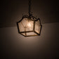 Meyda Lighting Terena 16" English Bronze Pendant Light With Clear Seeded Shade Glass