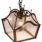 Meyda Lighting Terena 16" English Bronze Pendant Light With Clear Seeded Shade Glass