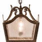 Meyda Lighting Terena 16" English Bronze Pendant Light With Clear Seeded Shade Glass
