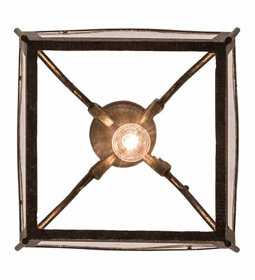 Meyda Lighting Terena 16" English Bronze Pendant Light With Clear Seeded Shade Glass