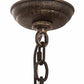 Meyda Lighting Terena 16" English Bronze Pendant Light With Clear Seeded Shade Glass