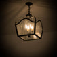 Meyda Lighting Terena 22" 4-Light Antique Iron Gate Pendant Light With Clear Seeded Shade Glass