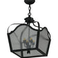 Meyda Lighting Terena 22" 4-Light Antique Iron Gate Pendant Light With Clear Seeded Shade Glass