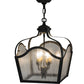 Meyda Lighting Terena 22" 4-Light Antique Iron Gate Pendant Light With Clear Seeded Shade Glass