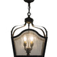 Meyda Lighting Terena 22" 4-Light Antique Iron Gate Pendant Light With Clear Seeded Shade Glass