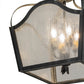 Meyda Lighting Terena 22" 4-Light Antique Iron Gate Pendant Light With Clear Seeded Shade Glass