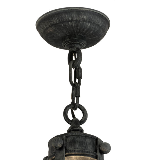 Meyda Lighting Terena 22" 4-Light Antique Iron Gate Pendant Light With Clear Seeded Shade Glass