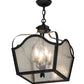 Meyda Lighting Terena 22" 4-Light Antique Iron Gate Pendant Light With Clear Seeded Shade Glass