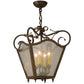 Meyda Lighting Terena 22" 4-Light Organic Rust Pendant Light With Clear Seeded Shade Glass