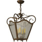 Meyda Lighting Terena 22" 4-Light Organic Rust Pendant Light With Clear Seeded Shade Glass