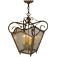 Meyda Lighting Terena 22" 4-Light Organic Rust Pendant Light With Clear Seeded Shade Glass