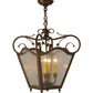 Meyda Lighting Terena 22" 4-Light Organic Rust Pendant Light With Clear Seeded Shade Glass