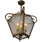 Meyda Lighting Terena 22" 4-Light Organic Rust Pendant Light With Clear Seeded Shade Glass