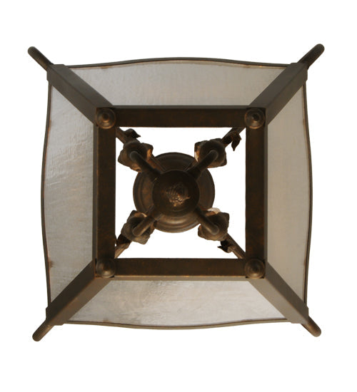 Meyda Lighting Terena 22" 4-Light Organic Rust Pendant Light With Clear Seeded Shade Glass