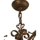 Meyda Lighting Terena 22" 4-Light Organic Rust Pendant Light With Clear Seeded Shade Glass