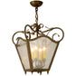 Meyda Lighting Terena 22" 4-Light Organic Rust Pendant Light With Clear Seeded Shade Glass
