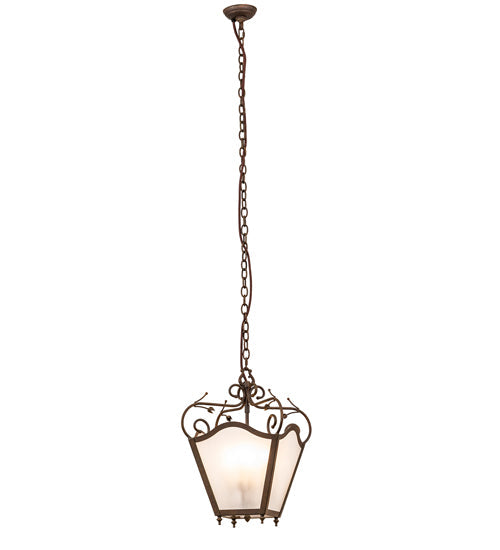 Meyda Lighting Terena 22" 4-Light Organic Rust Pendant Light With Rainstone Idalight Shade