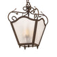 Meyda Lighting Terena 22" 4-Light Organic Rust Pendant Light With Rainstone Idalight Shade