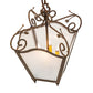 Meyda Lighting Terena 22" 4-Light Organic Rust Pendant Light With Rainstone Idalight Shade