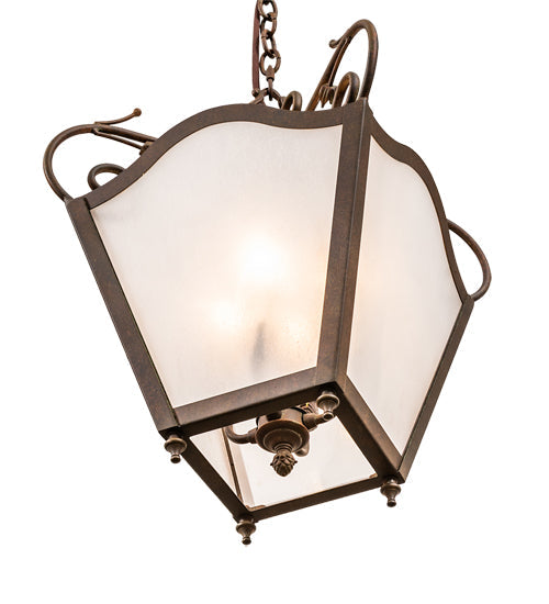 Meyda Lighting Terena 22" 4-Light Organic Rust Pendant Light With Rainstone Idalight Shade