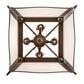 Meyda Lighting Terena 22" 4-Light Organic Rust Pendant Light With Rainstone Idalight Shade