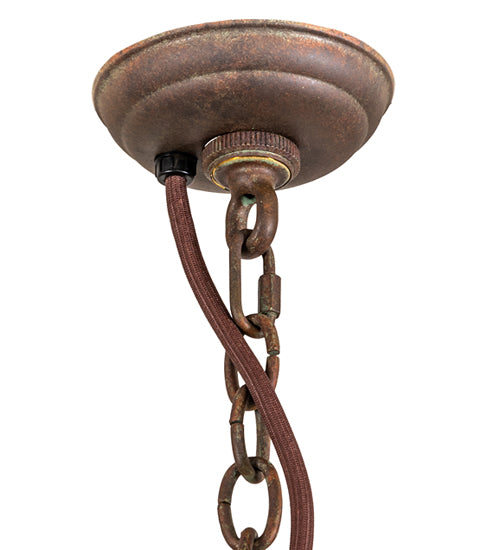 Meyda Lighting Terena 22" 4-Light Organic Rust Pendant Light With Rainstone Idalight Shade