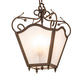Meyda Lighting Terena 22" 4-Light Organic Rust Pendant Light With Rainstone Idalight Shade