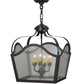 Meyda Lighting Terena 22" 4-Light Timeless Bronze Pendant Light With Clear Seeded Shade Glass