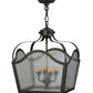 Meyda Lighting Terena 22" 4-Light Timeless Bronze Pendant Light With Clear Seeded Shade Glass