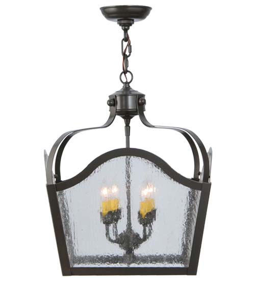 Meyda Lighting Terena 22" 4-Light Timeless Bronze Pendant Light With Clear Seeded Shade Glass