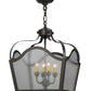 Meyda Lighting Terena 22" 4-Light Timeless Bronze Pendant Light With Clear Seeded Shade Glass
