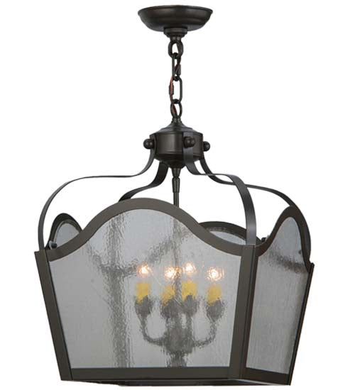 Meyda Lighting Terena 22" 4-Light Timeless Bronze Pendant Light With Clear Seeded Shade Glass