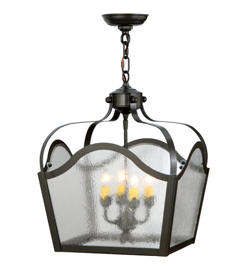 Meyda Lighting Terena 22" 4-Light Timeless Bronze Pendant Light With Clear Seeded Shade Glass