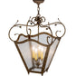 Meyda Lighting Terena 27" 4-Light Pompeii Gold Pendant Light With Clear Seeded Shade Glass