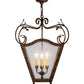 Meyda Lighting Terena 27" 4-Light Pompeii Gold Pendant Light With Clear Seeded Shade Glass