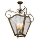 Meyda Lighting Terena 27" 4-Light Pompeii Gold Pendant Light With Clear Seeded Shade Glass