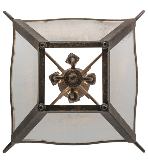 Meyda Lighting Terena 27" 4-Light Pompeii Gold Pendant Light With Clear Seeded Shade Glass