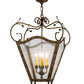 Meyda Lighting Terena 27" 4-Light Pompeii Gold Pendant Light With Clear Seeded Shade Glass