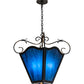 Meyda Lighting Terena 28" 4-Light Blackwash Pendant Light With Blue Cobalt Quartz Acrylic Shade