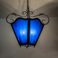 Meyda Lighting Terena 28" 4-Light Blackwash Pendant Light With Blue Cobalt Quartz Acrylic Shade