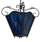 Meyda Lighting Terena 28" 4-Light Blackwash Pendant Light With Blue Cobalt Quartz Acrylic Shade