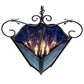 Meyda Lighting Terena 28" 4-Light Blackwash Pendant Light With Blue Cobalt Quartz Acrylic Shade