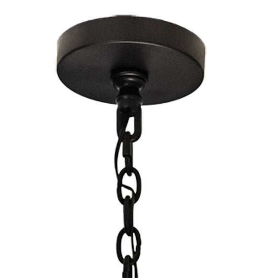 Meyda Lighting Terena 28" 4-Light Blackwash Pendant Light With Blue Cobalt Quartz Acrylic Shade