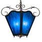 Meyda Lighting Terena 28" 4-Light Blackwash Pendant Light With Blue Cobalt Quartz Acrylic Shade