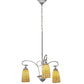 Meyda Lighting Terra Bone 24" 3-Light Nickel Chandelier With Beige Shade Glass